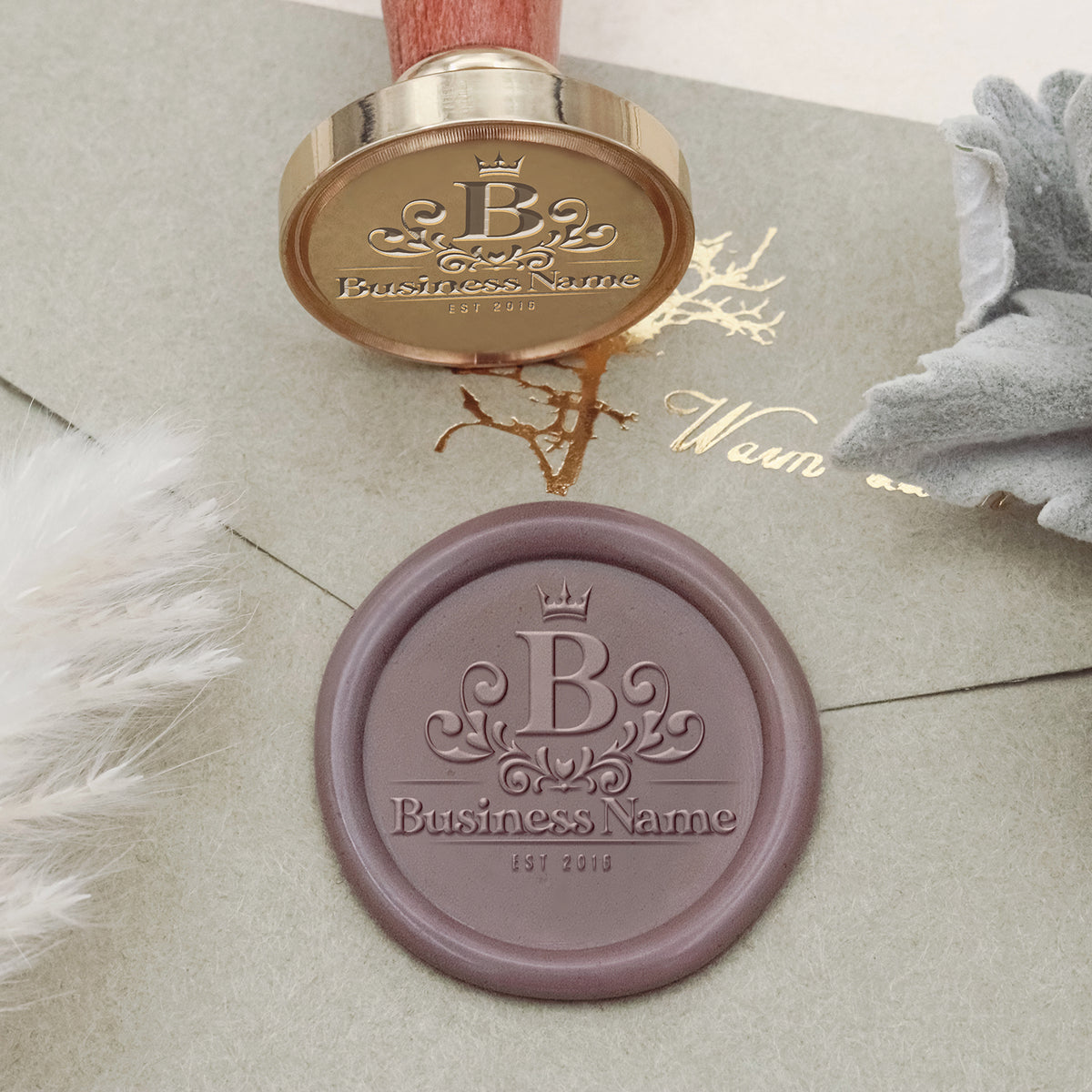Custom Logo Wax Seal Stamp - Style 15-1