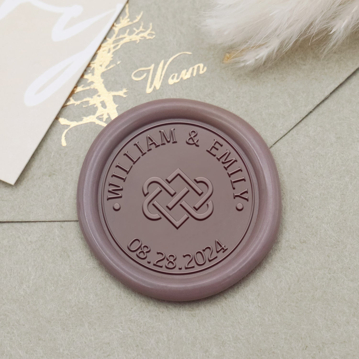 Custom Mustache & Lips Wedding Wax Seal Stamp-24 1