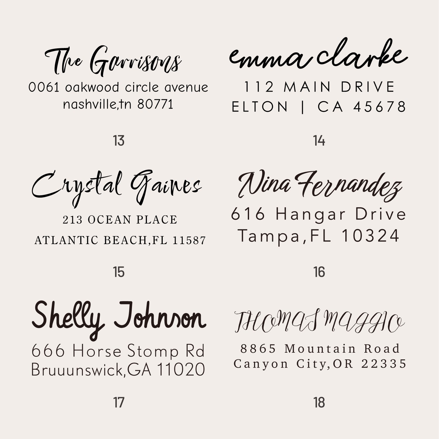 Custom Rectangular Handwriting Font Address Return Rubber Stamp (27 Designs)-8