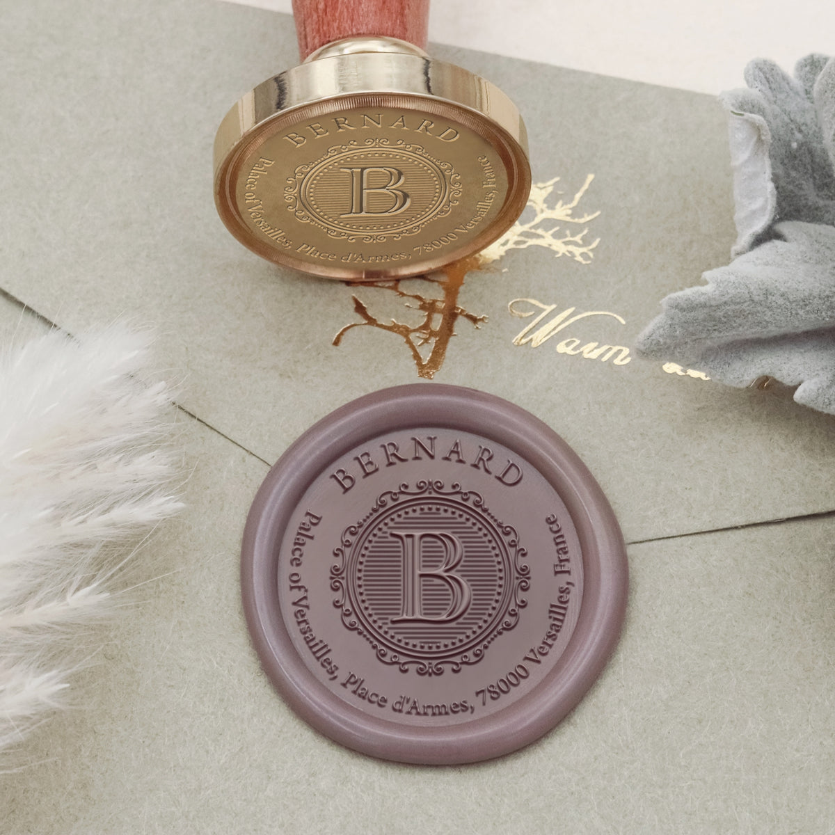 Custom Address Wax Seal Stamp - Style 17 2