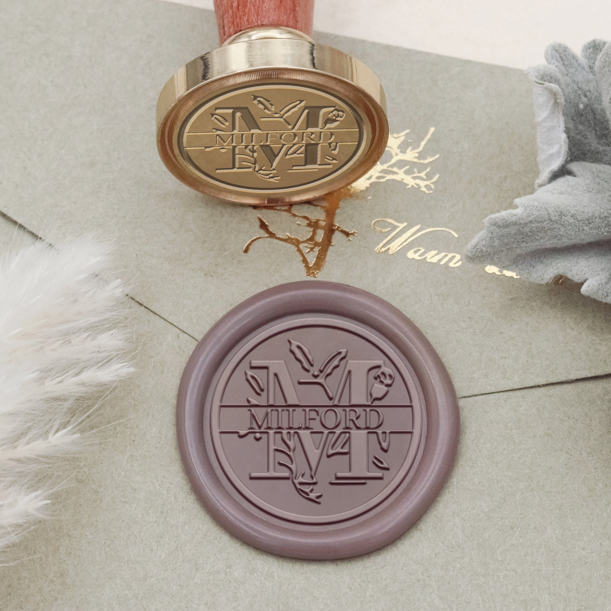 26 Letter Custom Floral Name Wax Seal Stamp -M 2