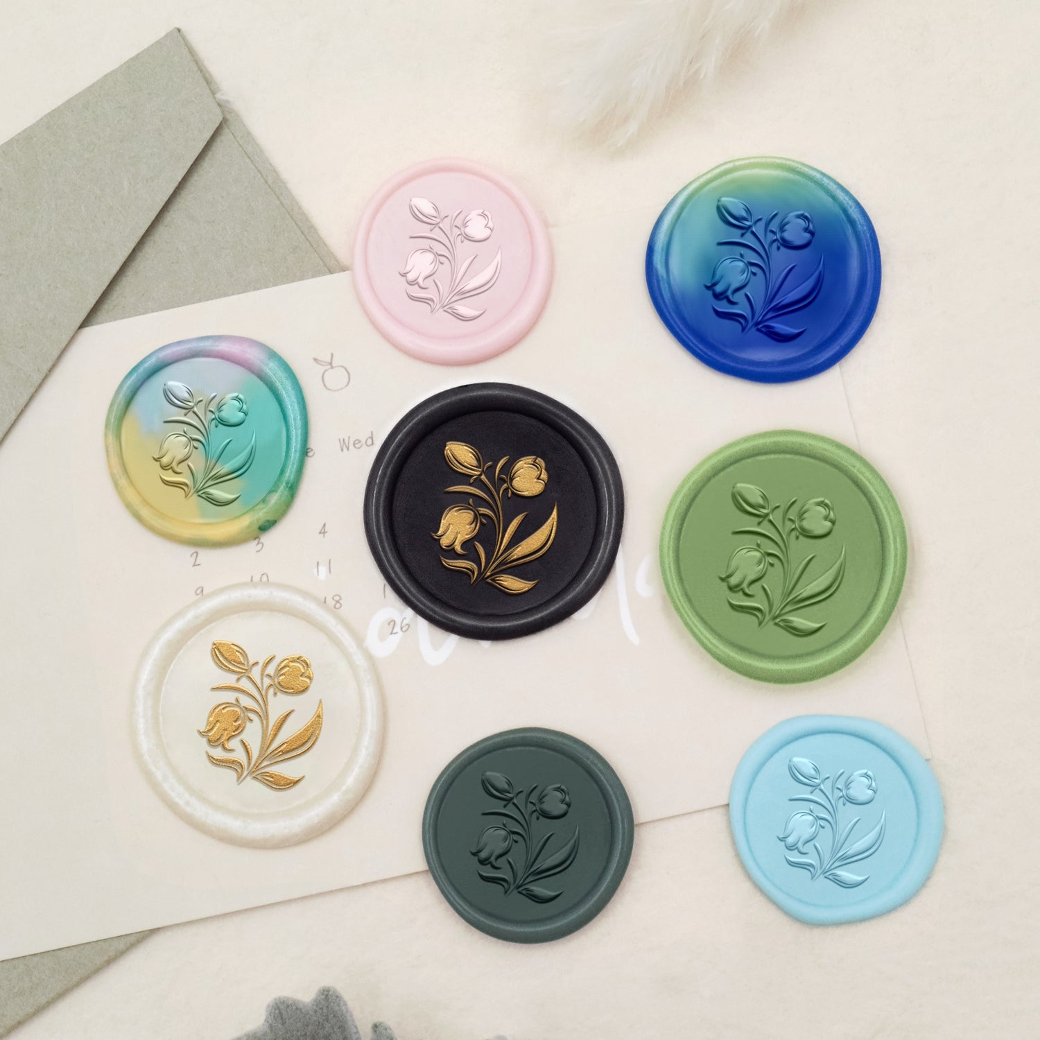Botanical Wax Seal Stamp (18 Designs)-8 3