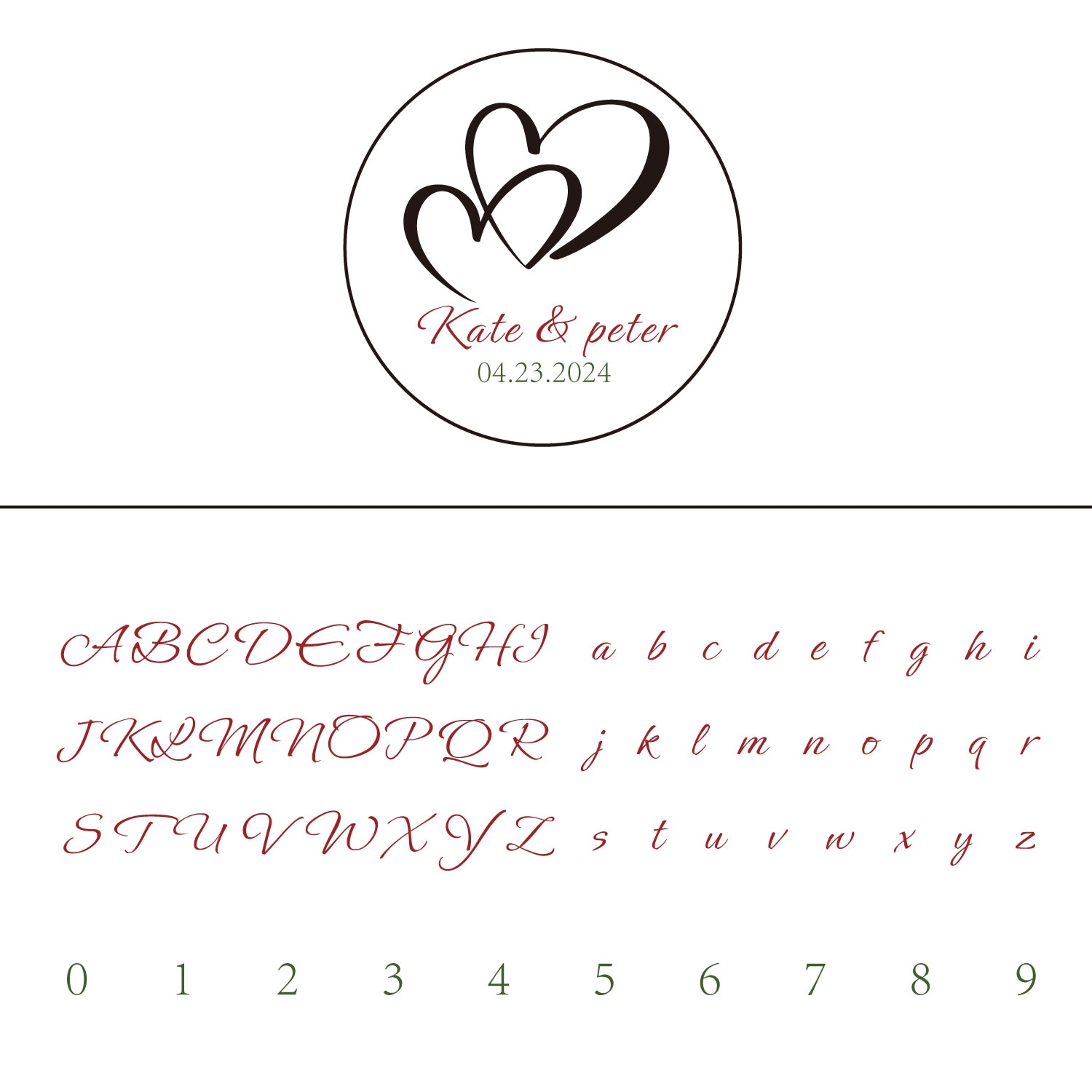 Custom Overlapping Hearts Wedding Wax Seal Stamp 20