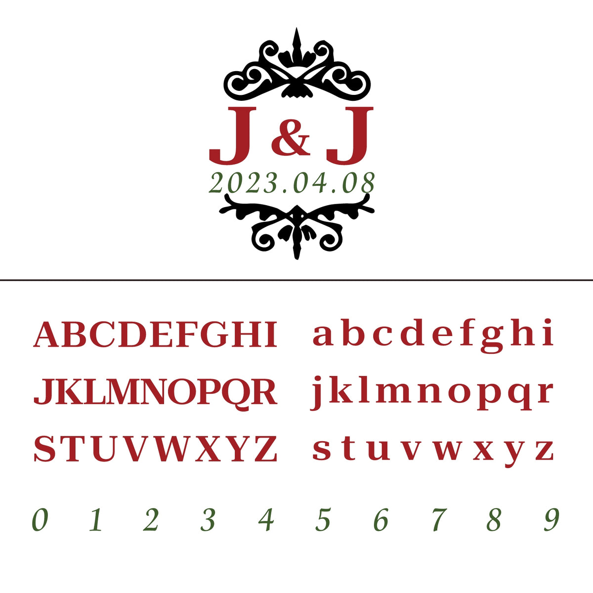 Custom Vintage Pattern Wedding Monogram Wax Seal Stamp 32