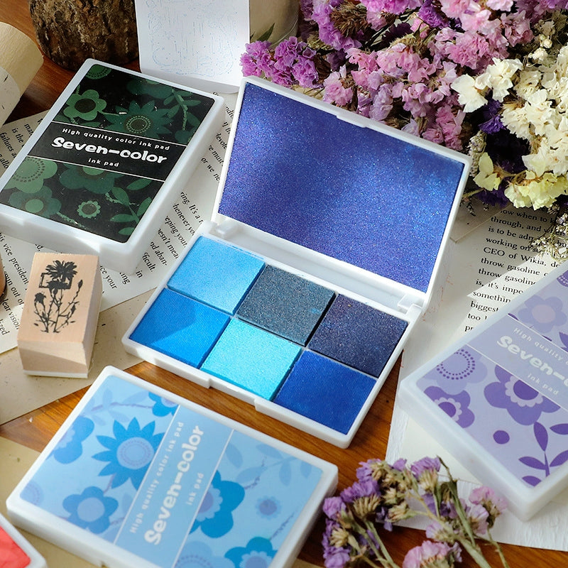 Pearlescent Seven-Color Boxed Ink Pad Set b
