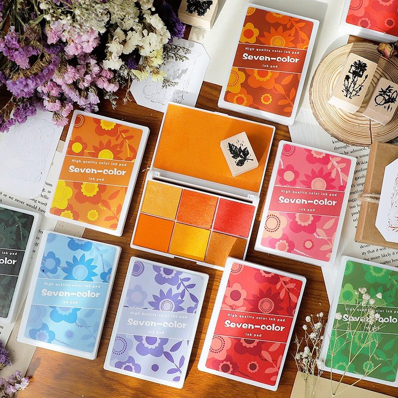 Pearlescent Seven-Color Boxed Ink Pad Set b1