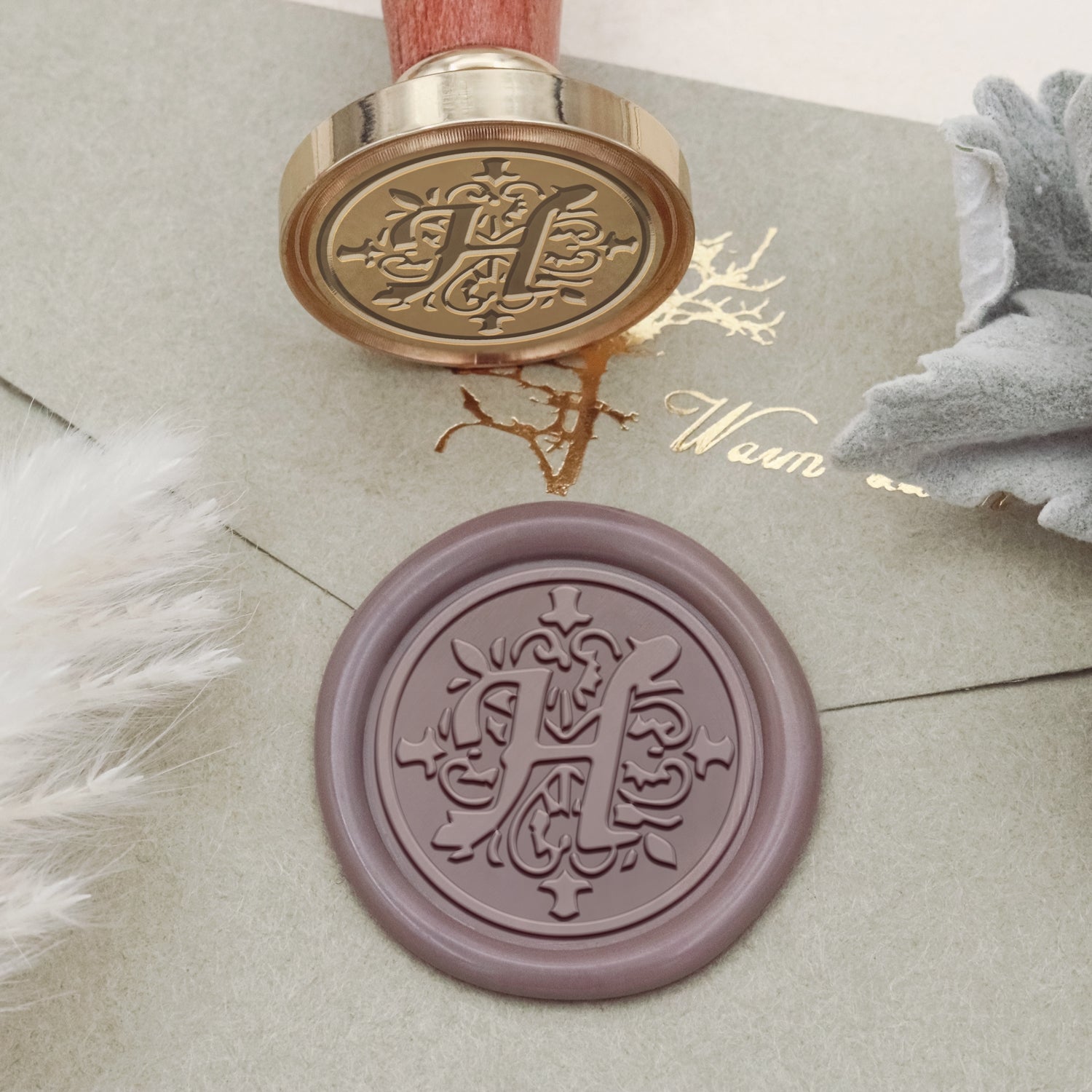 Iris Alphabet Wax Seal Stamp - H 2