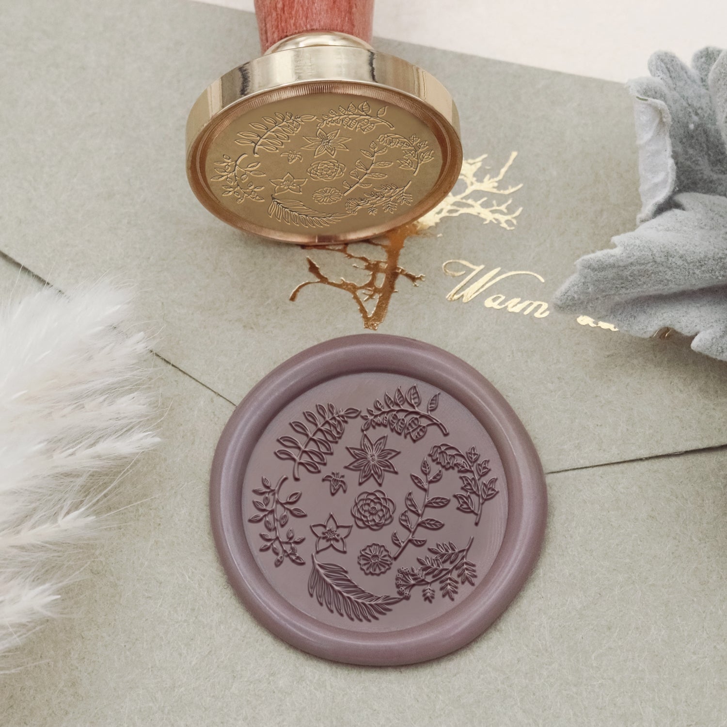 Floral Tile Pattern Wax Seal Stamp -2 2