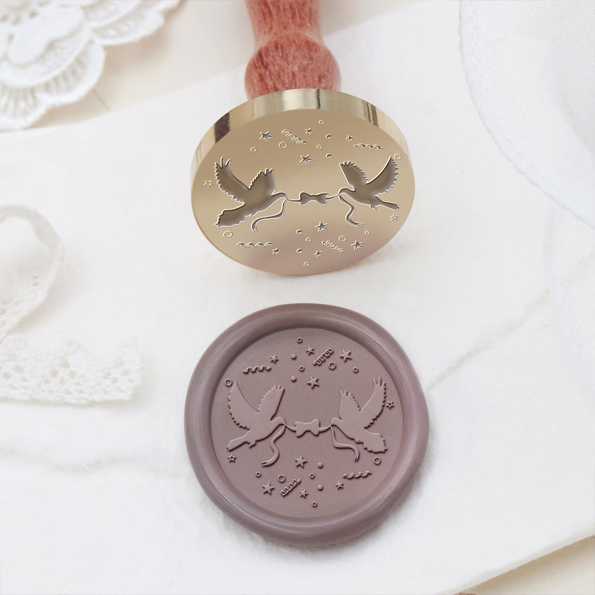 Wedding Celebration Love Birds Wax Seal Stamp 1