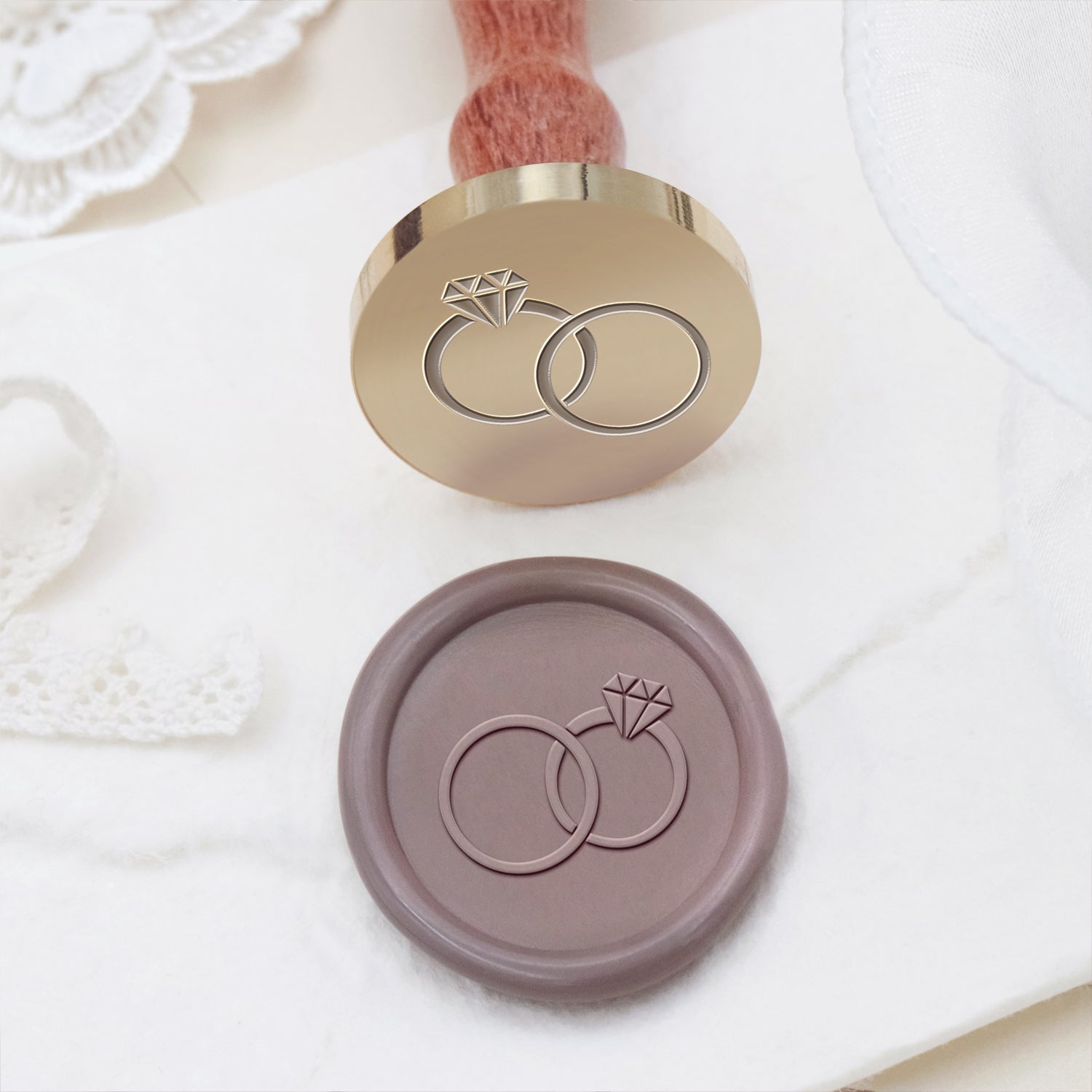 Wedding Celebration Diamond Ring Wax Seal Stamp 1