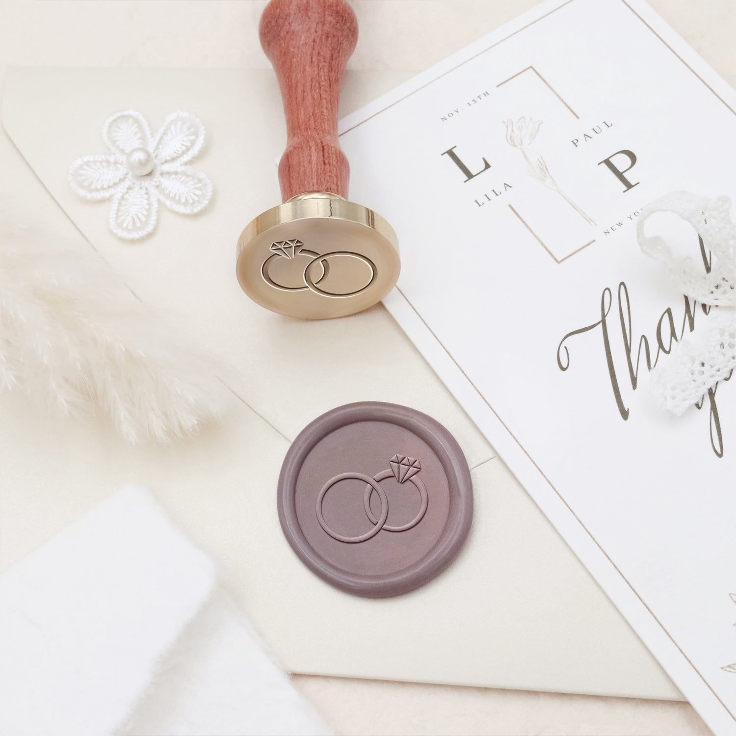 Wedding Celebration Diamond Ring Wax Seal Stamp 3