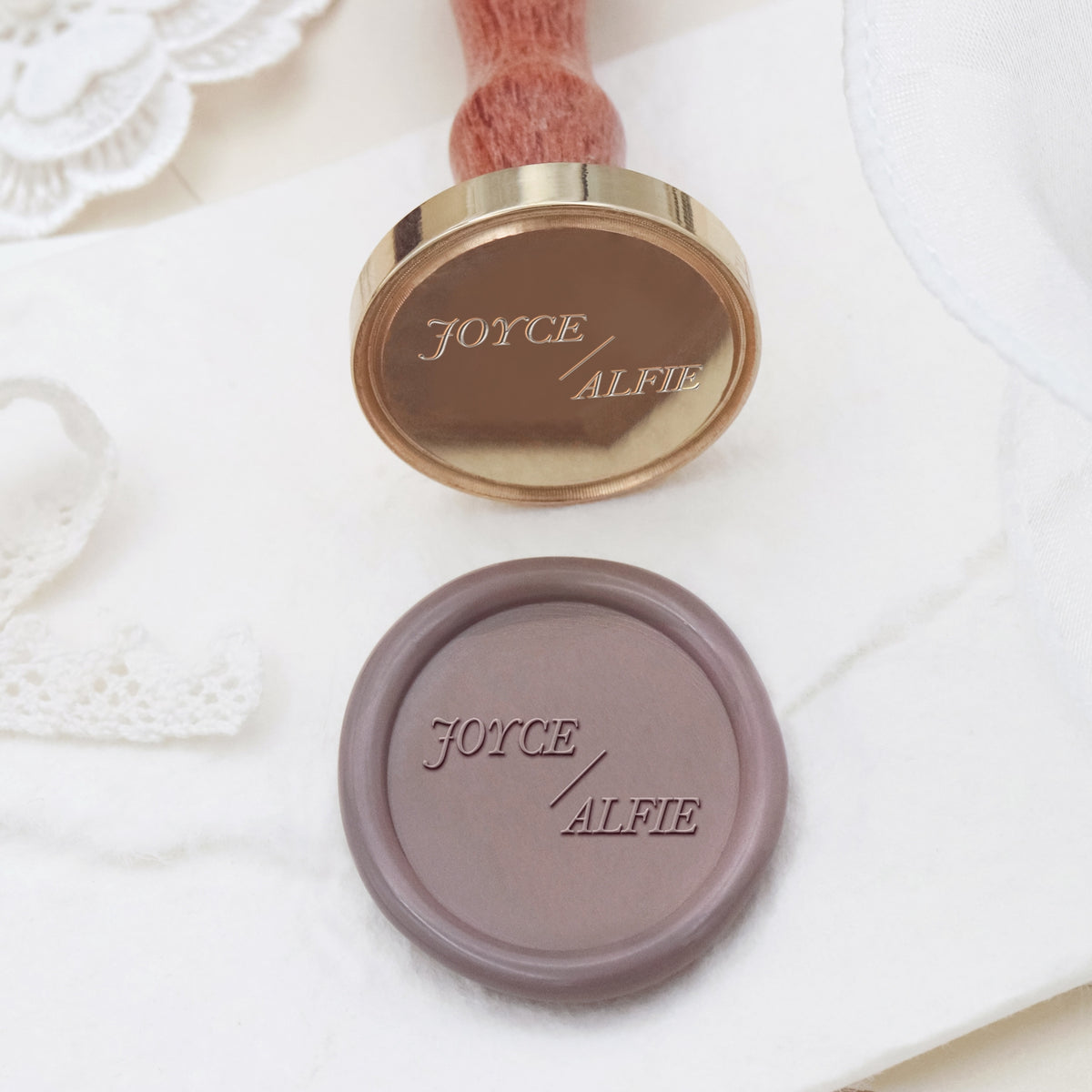 Custom Minimalist Name Wedding Wax Seal Stamp - Style 5 2