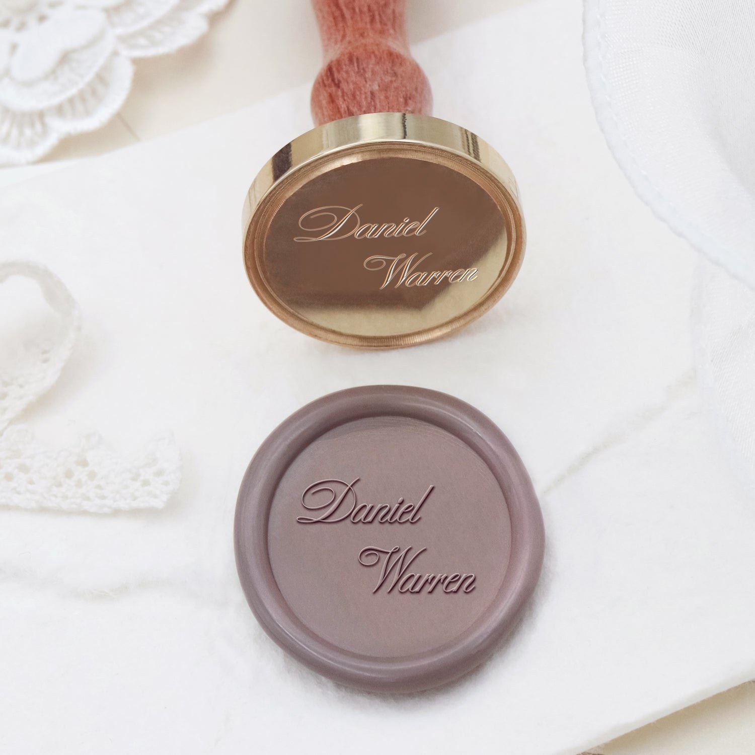 Custom Minimalist Name Wedding Wax Seal Stamp - Style 8 2