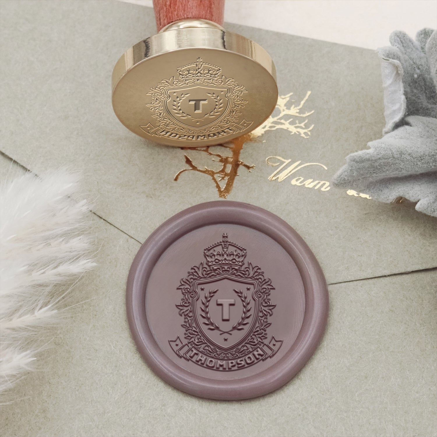 Custom Thompson Family Crest Wax Seal Stamp 1