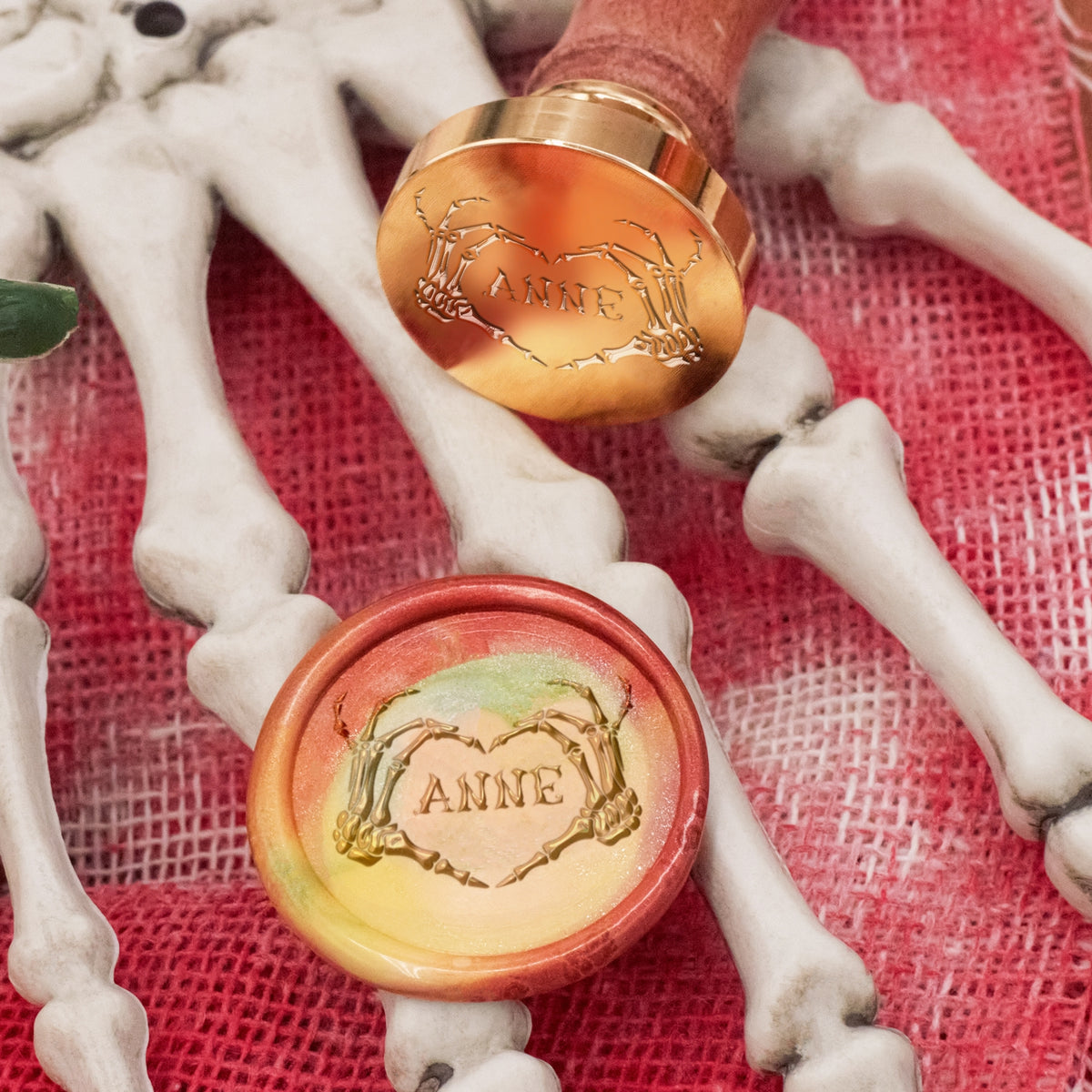 Custom Skull Love Halloween Name Wax Seal Stamp 1
