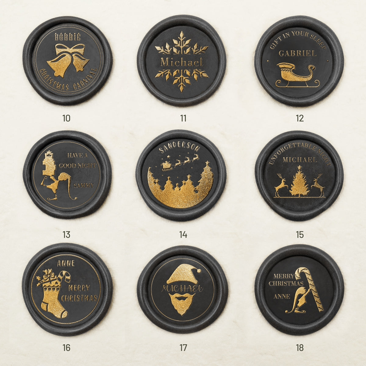 Custom Christmas Name Wax Seal Stamp (27 Designs) Christmas-2
