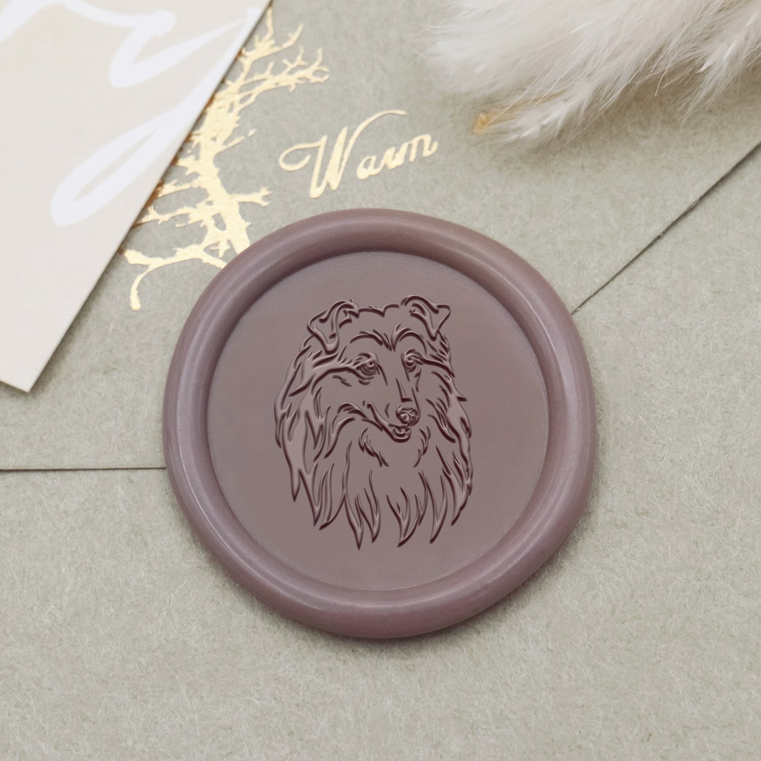 Border Collie Dog Wax Seal Stamp - Stamprints1