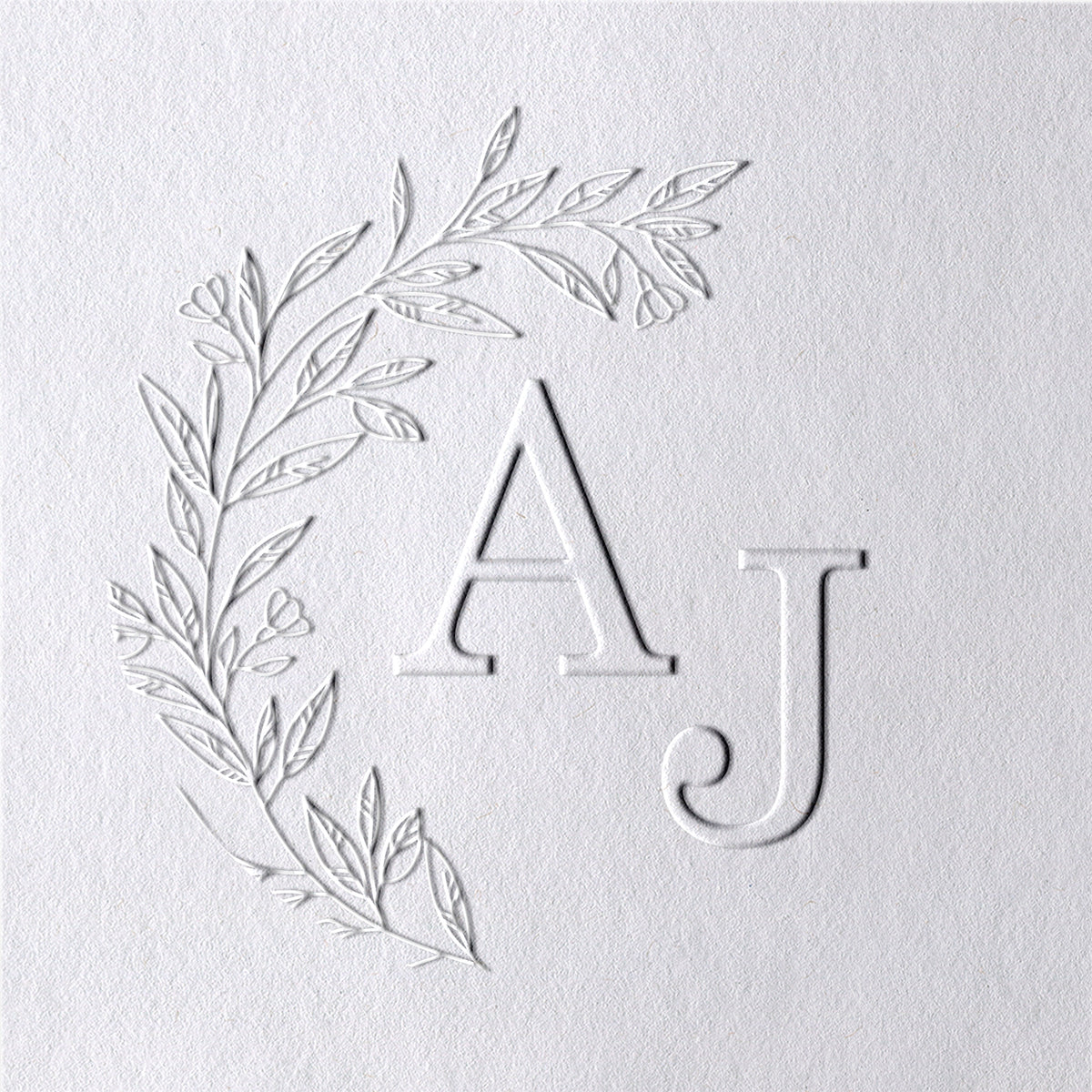 Custom Botanical Initials Wedding Monogram Embosser - Style 2 Custom Botanical Initials Wedding Monogram Embosser - Style 221