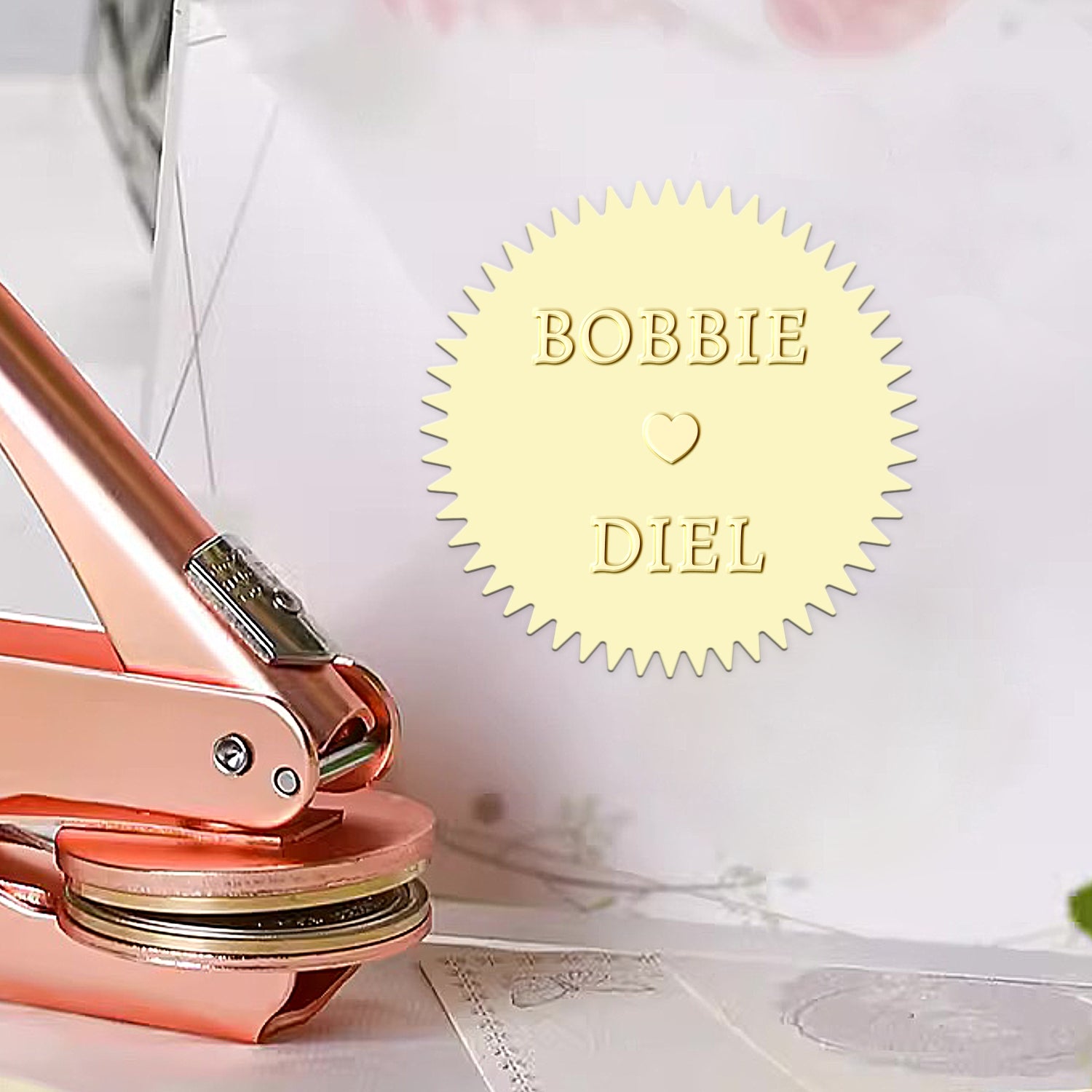 Custom Minimalist Name Wedding Embosser - Style 4 Custom Minimalist Name Wedding Embosser - Style 41-41