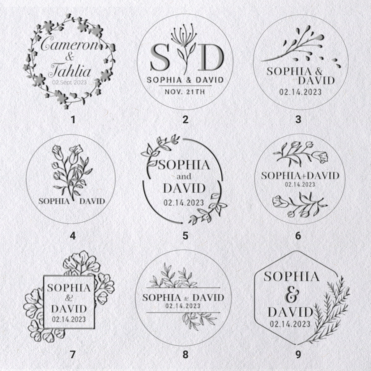 Custom Wedding Name Embosser (27 Designs) 1-9_31