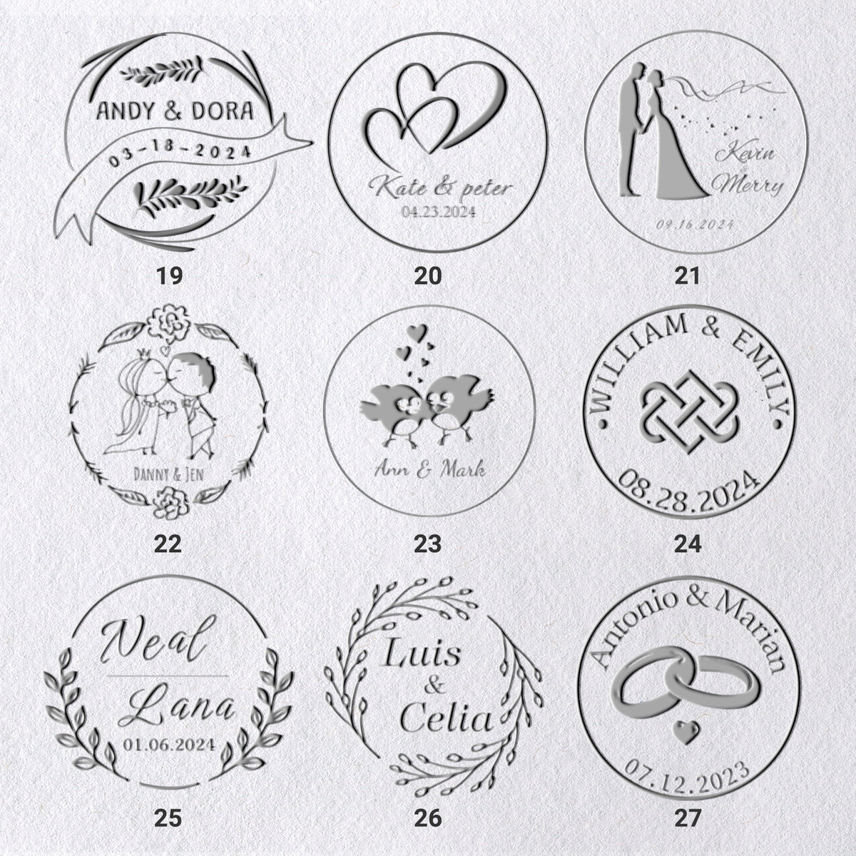 Custom Wedding Name Embosser (27 Designs) 19-27_31