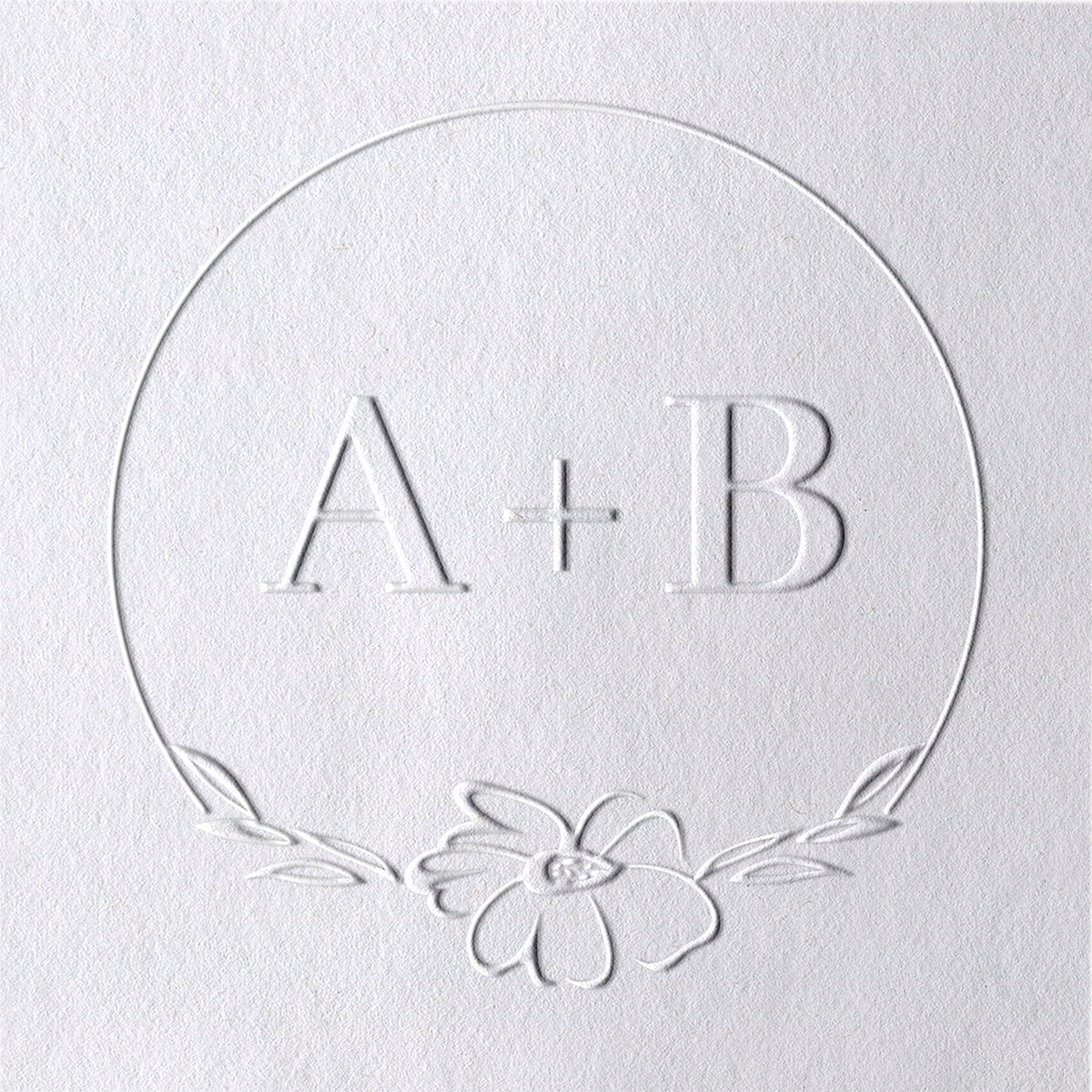 Custom Blossom Wedding Monogram Initial Embosser 101