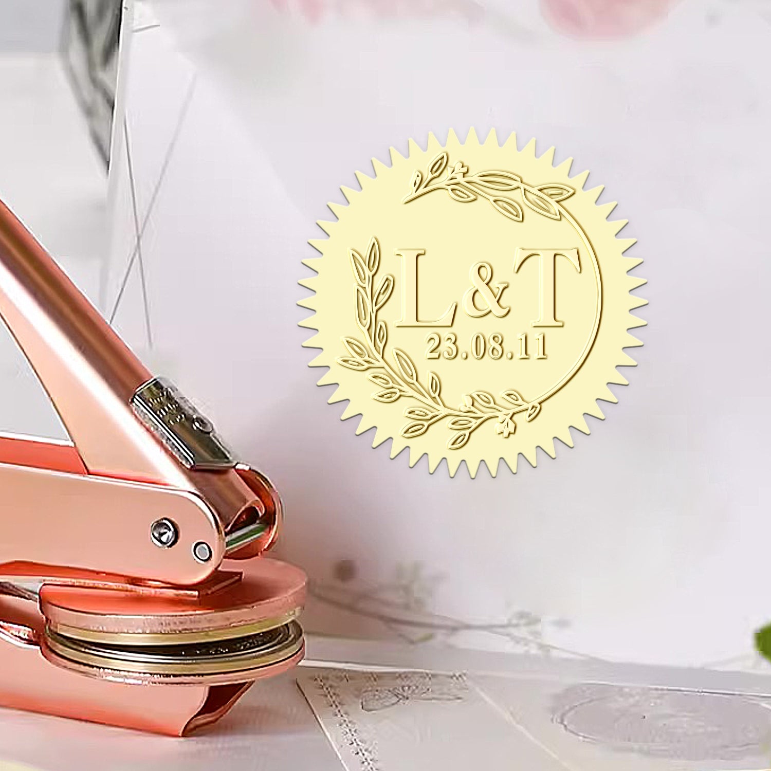 Custom Branch and Initials Monogram Wedding Embosser 1-311