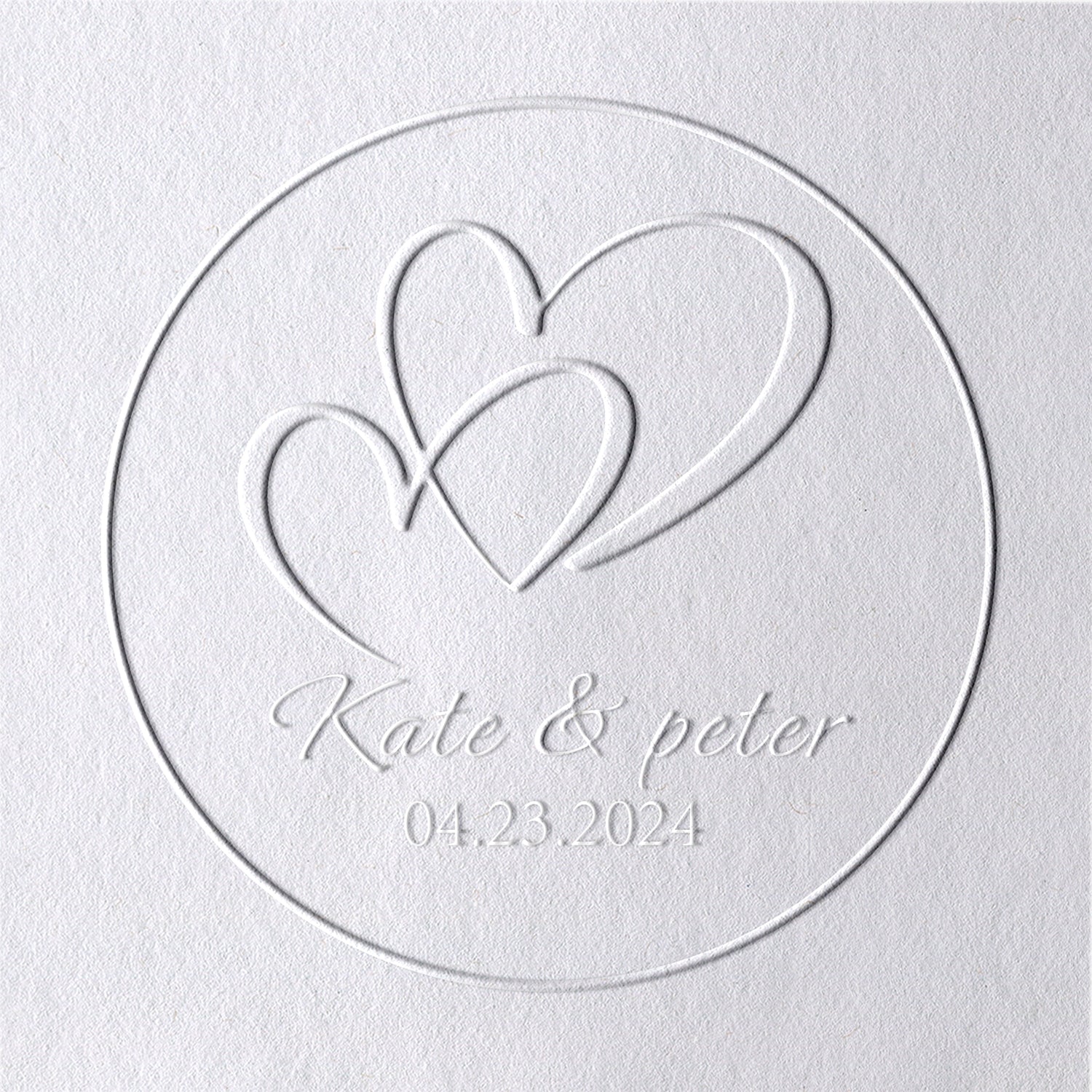 Custom Overlapping Hearts Wedding Embosser 201