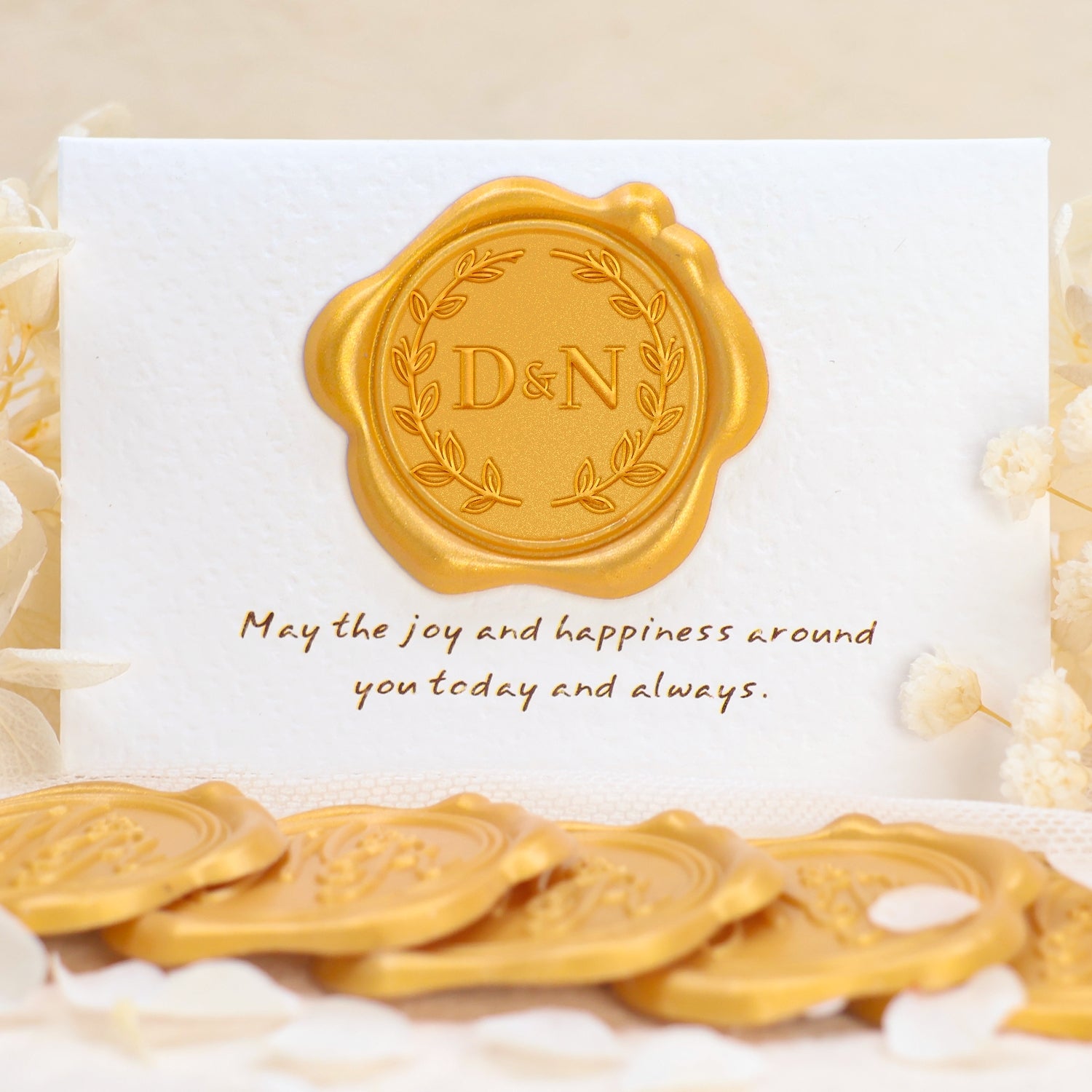 Custom Twigs Wedding Monogram Wax Seal Stickers 1-3