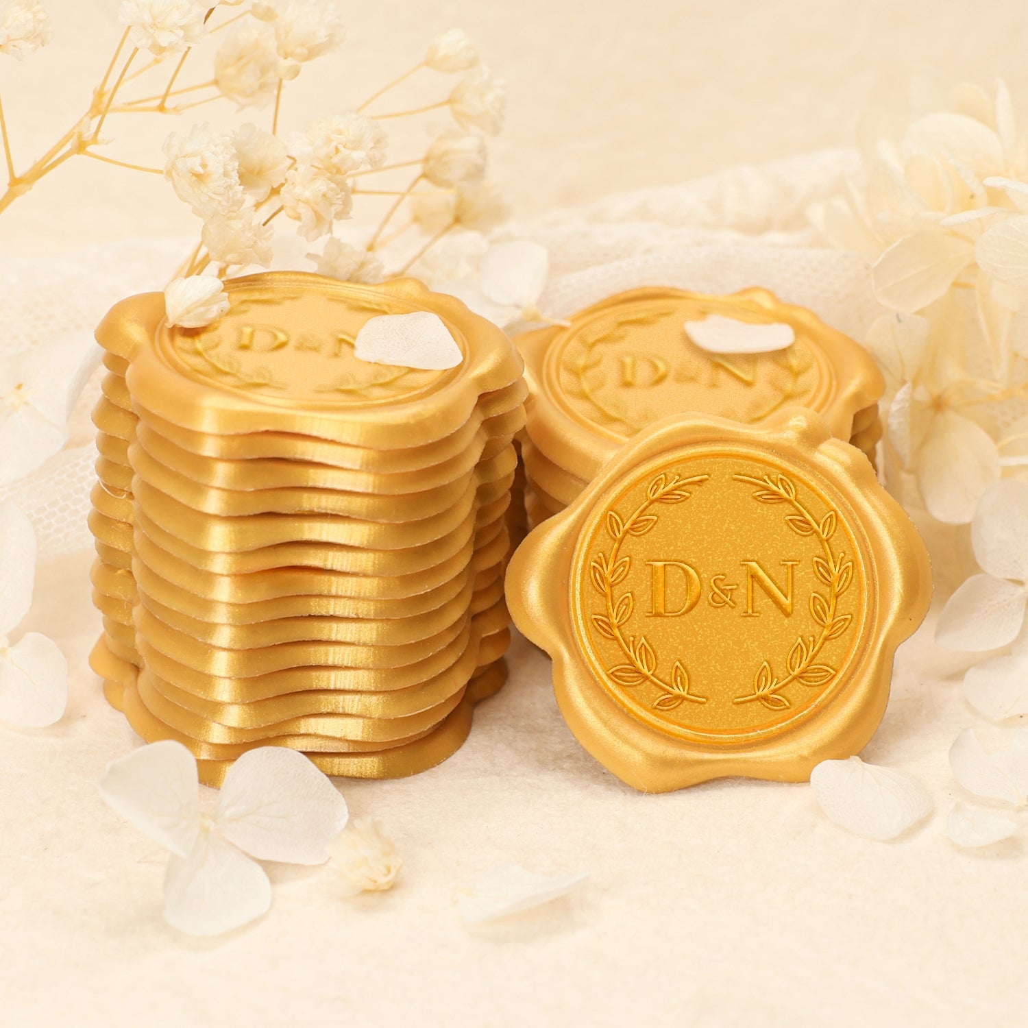 Custom Twigs Wedding Monogram Wax Seal Stickers 2-3