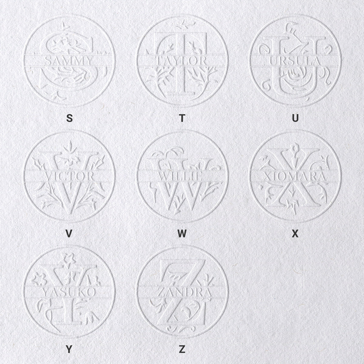 26 Letter Custom Floral Name Embosser sku-31