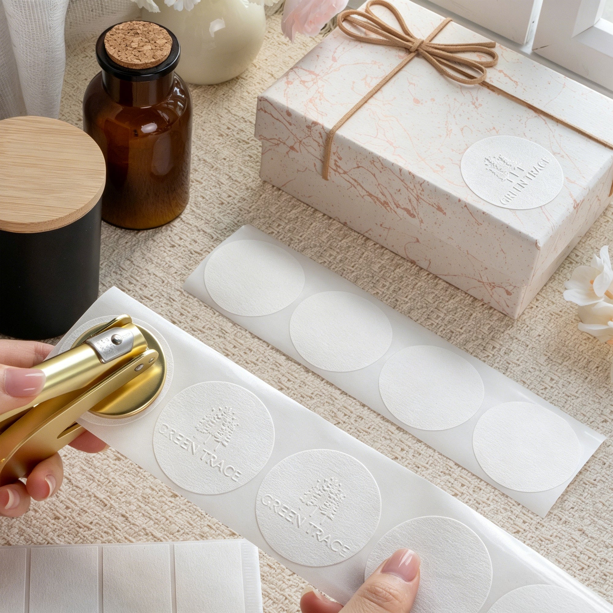 Blank Textured Embosser Stickers - Self-Adhesive Labels (100 Pcs)11