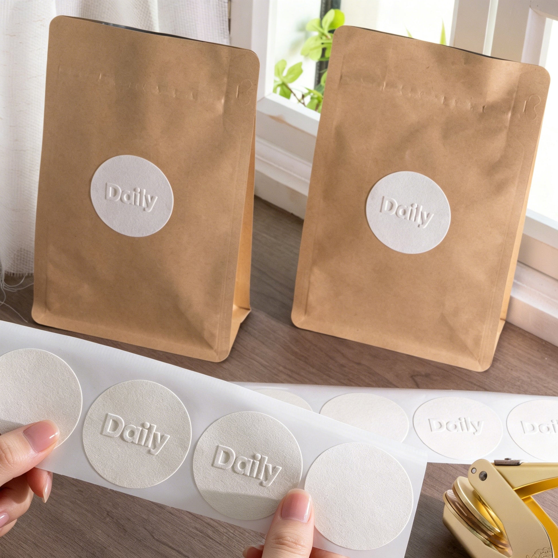 Blank Textured Embosser Stickers - Self-Adhesive Labels (100 Pcs)14