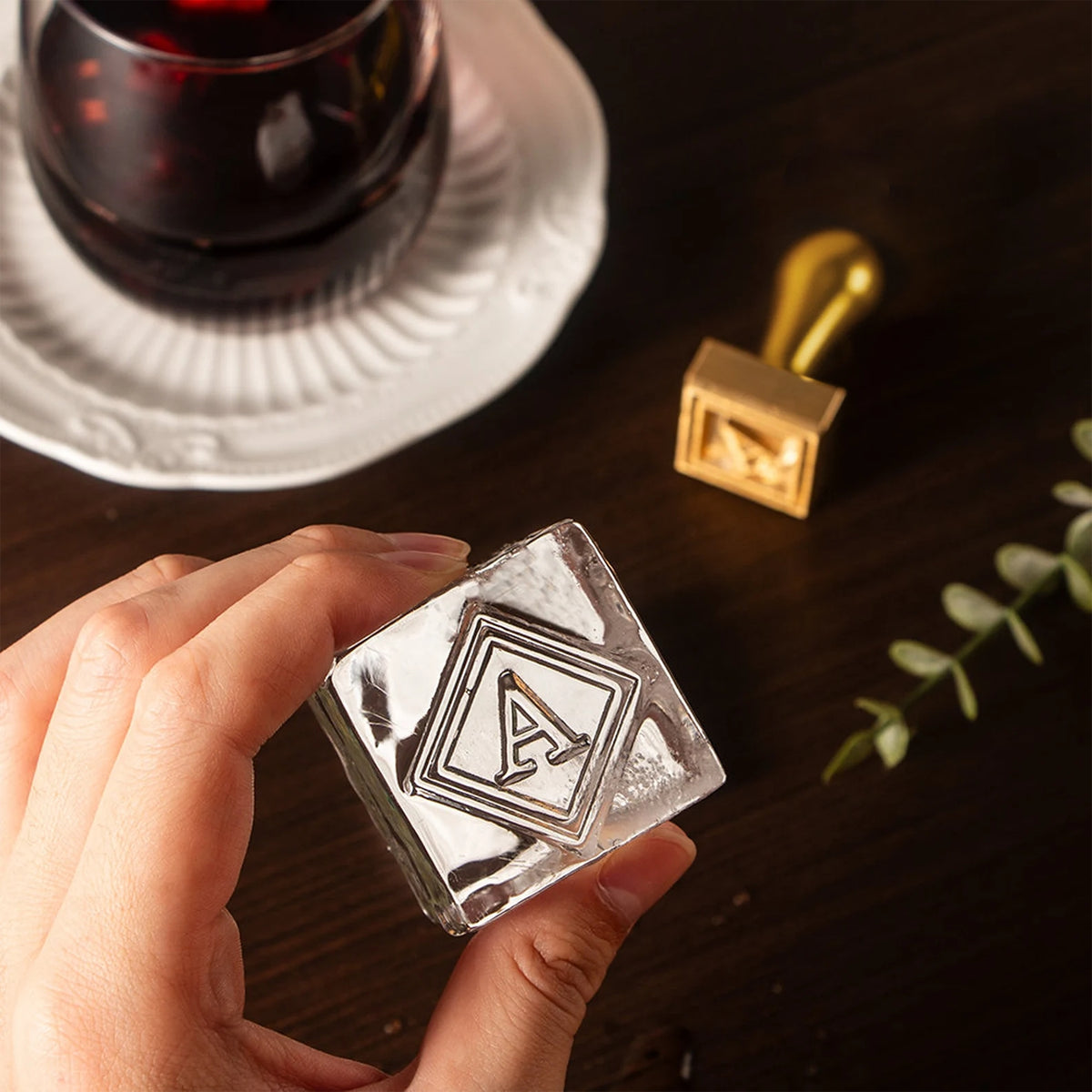 Crown Crest Brass-Etched Custom Ice Stamp with Personalized Seal1
