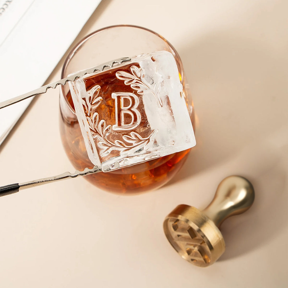 Crown Crest Brass-Etched Custom Ice Stamp with Personalized Seal1