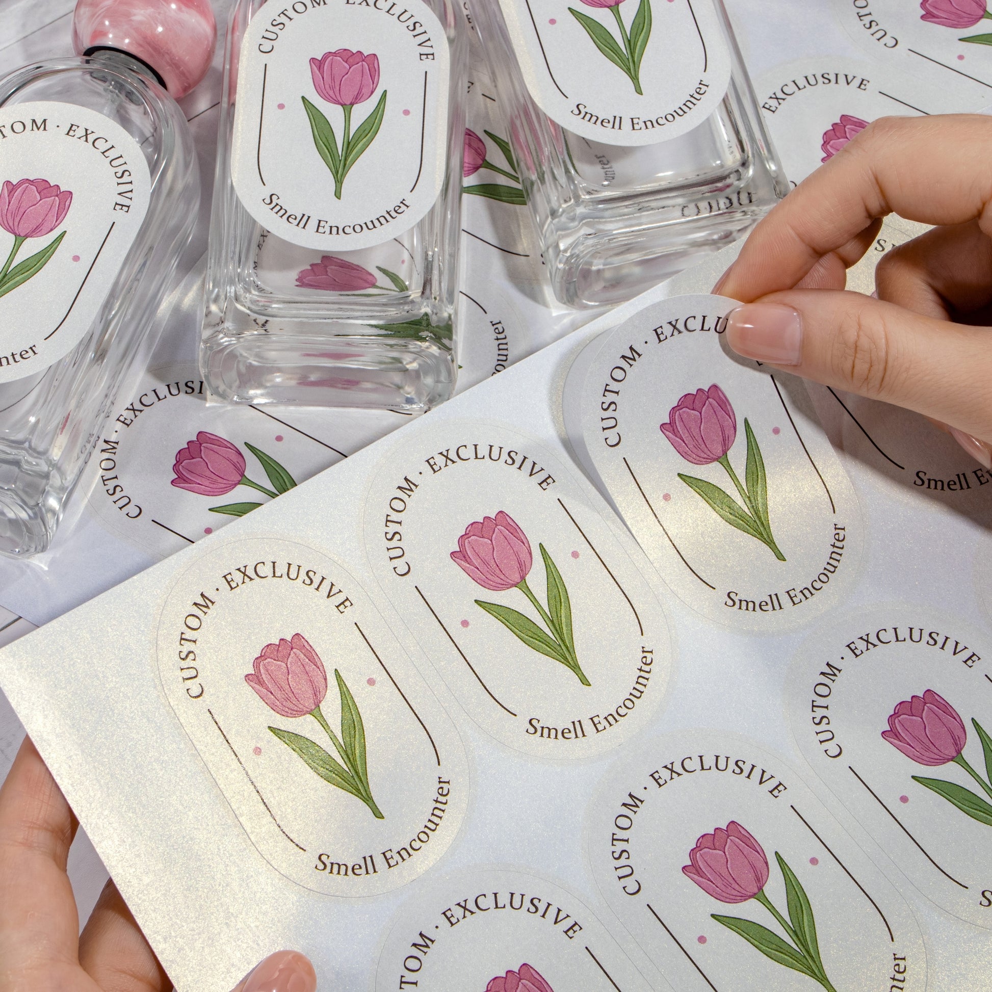 Custom Pearlescent Logo Stickers6